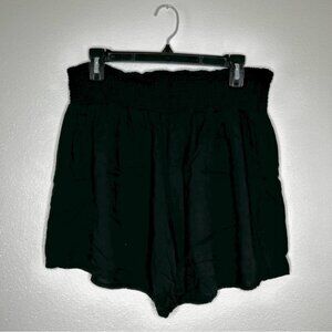 American Rag Womens Black Pull-on Shorts Ribbed Waist Plus Size 1X